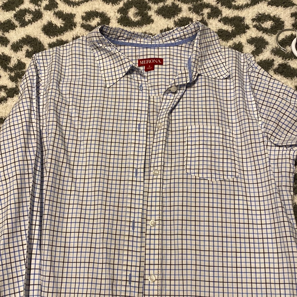 Merona plaid button down shirt, size small